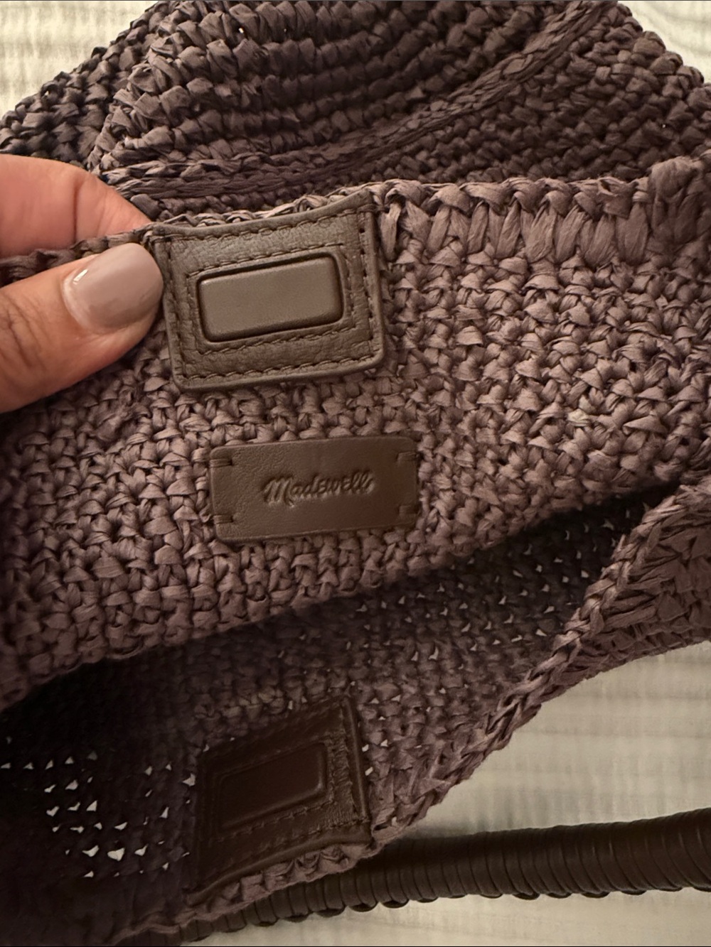 Madewell Woven Shoulder Bag in Dark Brown - Picture 2 of 3